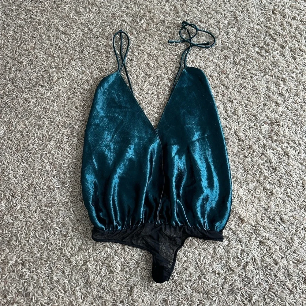 FREE PEOPLE So Fine In Shine Halter Bodysuit